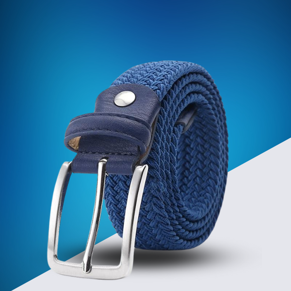 Ceinture tressée homme bleu marine 25