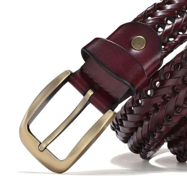 Ceinture tressée homme marron 24