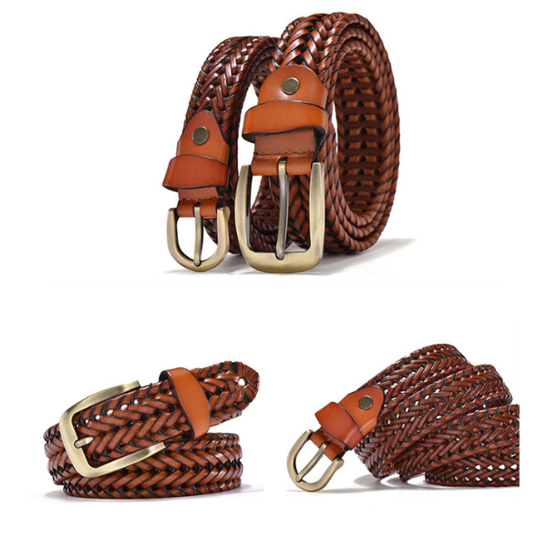 Ceinture tressée homme marron 24