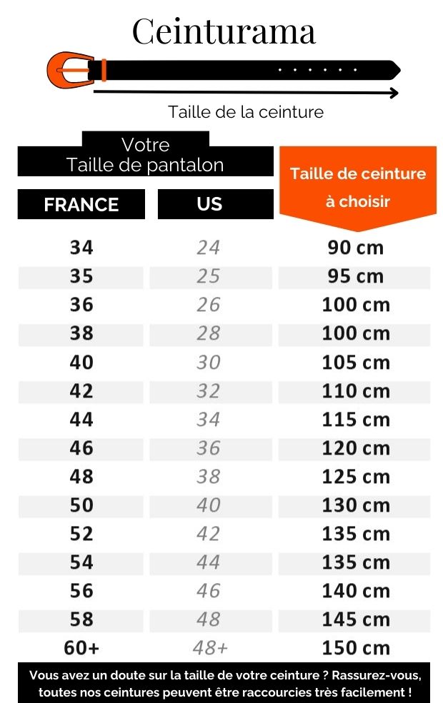 guide taille ceinture