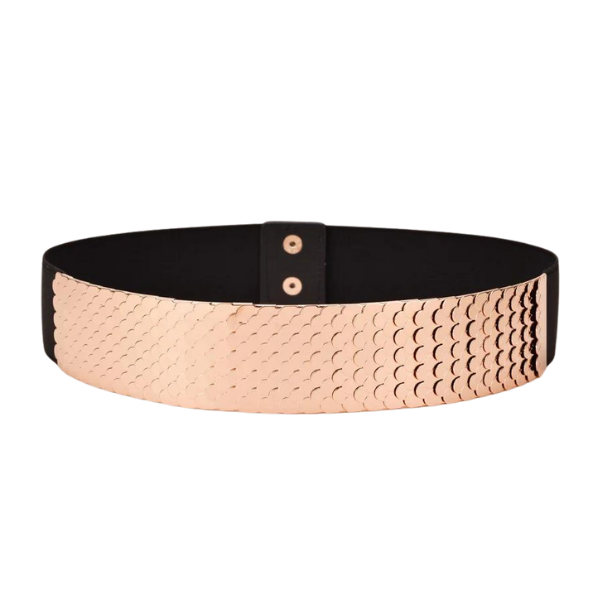 Ceinture large dorée femme