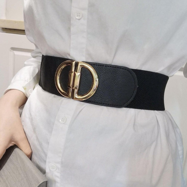 Ceinture élastique noire femme 70