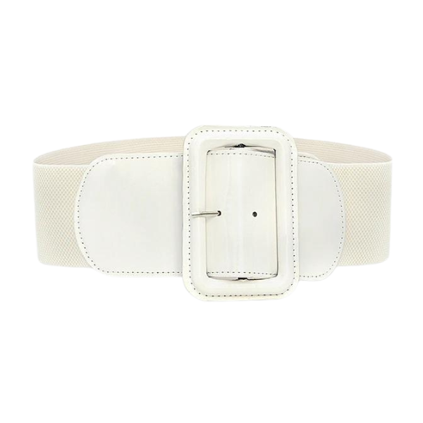 Ceinture blanche elastique femme