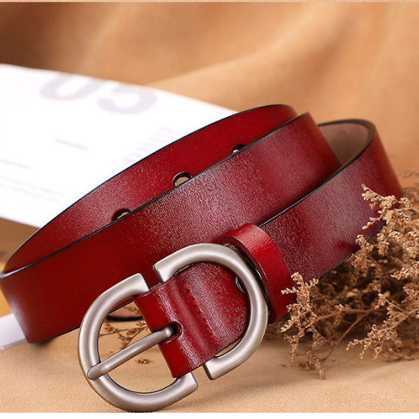 Ceinture femme cuir rouge 37