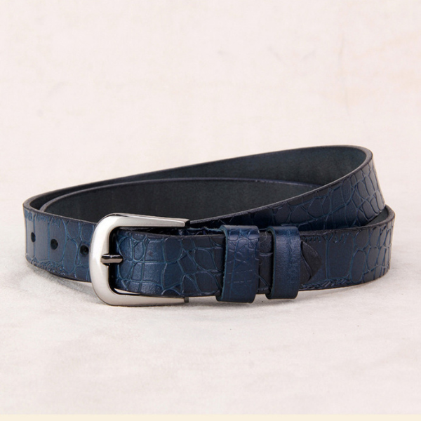 Ceinture femme cuir bleu marine 35