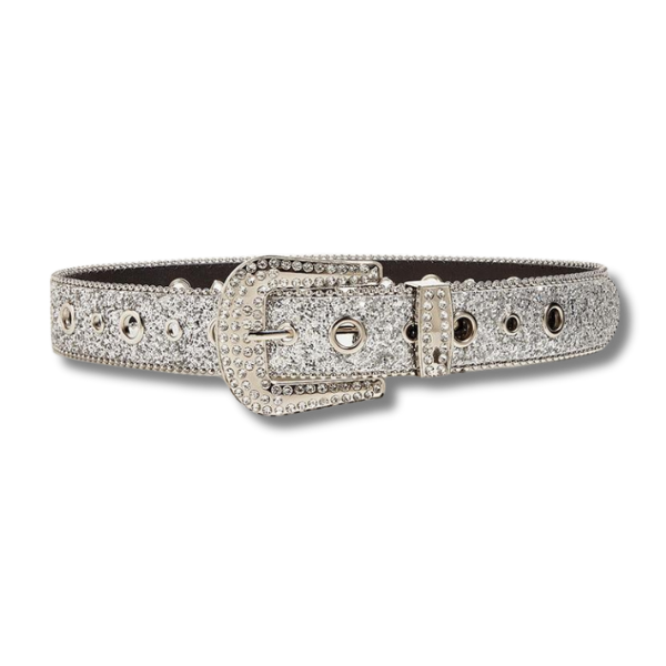 Ceinture en strass argenté pour femme